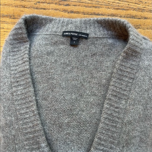 James Perse Heather Gray Heavyweight Cashmere Cardigan Sweater - Picture 2 of 8